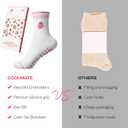 2 x COOLMATE Pilates Socks with Grips for Women, Yoga Socks, Crew Non Slip Women for Barre, Pilates Gifts for Women
