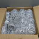 Set of 4 Candlesticks 5 Arm Crystal Strap Pendant Silver Table Decor Candelabra, 22.5 inches Elegant Dining Room Centerpieces for Holiday Parties Weddings (4, Silver)