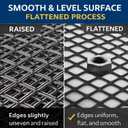 2 Pack 24" x 48" Flattened Expanded Metal Sheet, 11 Gauge Raw Steel Mesh, 1.25" x 0.6" Diamond Hole, Deburred Smooth Edges, Heavy Duty Steel for BBQ Smoker Grates, Trailers & DIY Projects