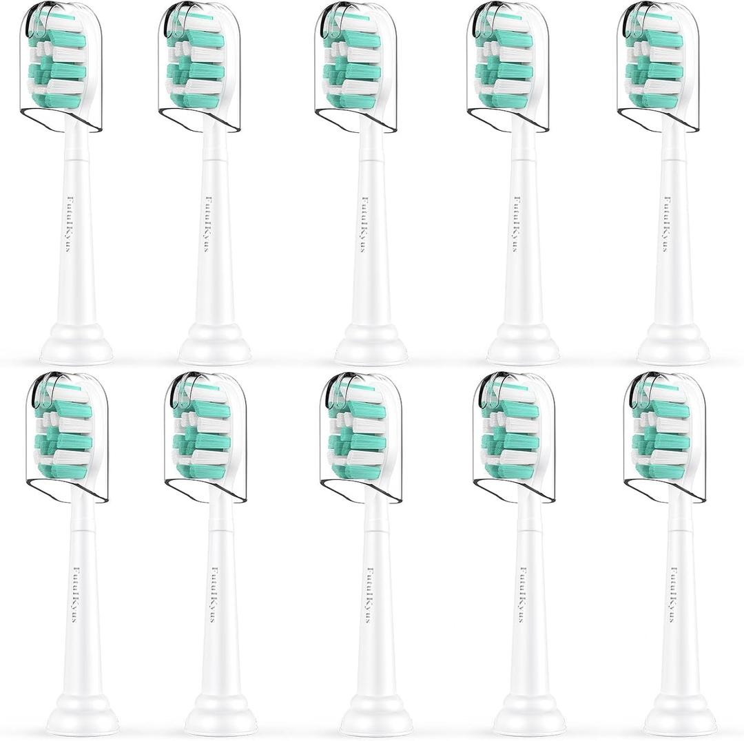 Futulkyus Replacement Toothbrush Heads for Philips Sonicare C1, C2, ProtectiveClean 4100, 5100, 10 Pack