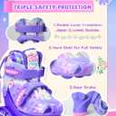 Unicorn Toddler Roller Skates, Fun Light-Up Wheels, Safety Three-Point Type, Breathable Upper, Beginner Roller Skates for Kids, Boys & Girls (Lavender Dream, XS-Small(6.5C-9C US))