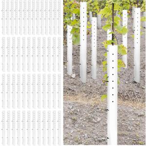 Pushglossy 20 Pack 60 Inch Tree Seedling Sapling Grow Tube Standard Vented Seedling Protectors Split Tree Grow Protector with Releasable Zip Ties Plant Shelter for Trunk Against Deer Rodent