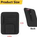 Alcantara Material Car Visor Organizer, Universal Sun Visor Organizer for Trucks Vehicles Suvs, Car Visor Storage Pocket, Sun Visor Pouch For Sunglasses, Cards and Pens - 4 Card Slots - Black