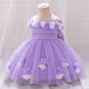 IBTOM CASTLE Toddler Baby Flower Girl Dress for Fairy First Birthday Party (Purple)