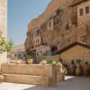 BELECO 15x10ft Fabric Jerusalem Old City Street Backdrop for Photography Monastery Yard Vintage Building Scenery Background Ancient Israel Background Photo Booth Studio Props (CHA19803)