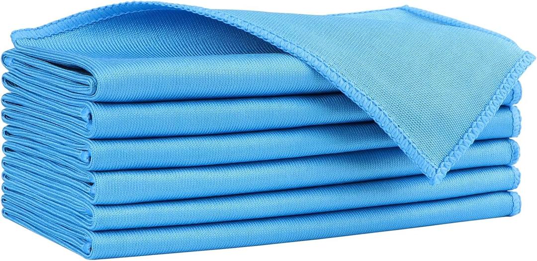 HOMEXCEL Microfiber Glass Cleaning Cloths 6 PK, Lint Free Streak Free, Reusable Microfiber Cleaning Cloth for Cleaning Windows, Glasses, Mirrors, Screens, Stainless Steel, and More, Blue-1416 HOMEXCEL Microfiber Glass Cleaning Cloths 6 PK, Lint Free Streak Free, Reusable Microfiber Cleaning Cloth for Cleaning Windows, Glasses, Mirrors, Screens, Stainless Steel, and More, Blue-1416