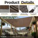 Sun Shade Sail for Patio Rectangle Heavy Duty,Brown | 185 GSM, Commercial Grade 95%-98% UV Protection, Permeable Canopy Cover Outdoor Garden Deck Backyard, Easy Installation, 20 x 26 ft