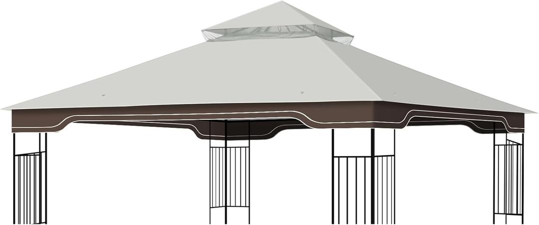 Replacement Gazebo Canopy, 10 x 12 FT Durable Outdoor Roof Cover Fits Regency II Patio Gazebo L-GZ798PST, A101004104, A101004105 (Light Gray)