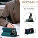 QLTYPRI for iPhone 17 Pro Max Case Wallet with Card Holder, Vintage PU Leather Kickstand Magnetic Closure Shockproof Folio Book Cover Case for iPhone 17 Pro Max - Retro Green
