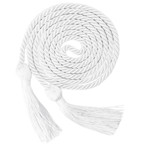 48 Pack Graduation Honor Cords with Tassels - 68 Inch Braided Cords Bulk for High School College University - Bachelor, Master, Doctoral Ceremony (White)