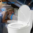 KHE Round Toilet Seat 16.5 Inch, Soft Close Toilet Seat with No-Touch Handle, Quick Release for Easy Cleaning, Non-Slip Bumpers, Durable PP, White