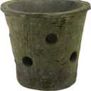 HomArt Rustic Terra Cotta Orchid Pot, Moss Grey, 1-Count