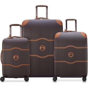DELSEY PARIS Chatelet Air 2.0 Hardside Luggage with Spinner Wheels, Chocolate Brown, 3 Piece Set, (19/24/28)