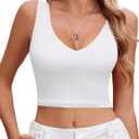 Avidlove Women's Sexy Crop Plunge Tank Tops Deep V Neck Going Out Camisoles Slim Fit 2026 Trendy Summer (White, XS)