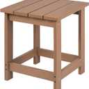 LZRS Adirondack Square Outdoor Side Table for Patio, Pool Composite Patio Table,HDPE End Tables for Backyard,Pool, Indoor Companion, Easy Maintenance & Weather Resistant(Teak)
