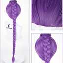 FILMIA Long Purple Braid Wig for Women Fantasy Cosplay Wig with Thick Braided Ponytail Synthetic Heat Resistant Hair for Halloween, Anime, and Costume Events 46"