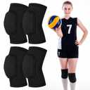 Volleyball Knee Pads, Knee Pads Volleyball Girls 2 Pairs, Knee Pads for Women Youth Kids, Soft Black Kneepads for Sports Dance Volleyball Football Yoga Tennis Running Cycling Workout Climbing, S