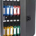 Uniclife 28 Position Key Cabinet with Combination Lock Resettable Black Digital Security Storage Box Steel Key Organizer with Colorful Key Tag Labels Stickers and Hooks