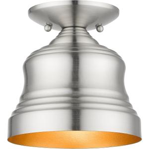 Livex Lighting, 55909-91, Endicott, Petite Bell Semi-Flush, Brushed Nickel