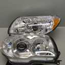 WEELMOTO Headlights Assembly Compatible with 2006-2009 4Runner, Projector Headlights Headlamp Chrome Housing Amber Reflector Passenger and Driver Side (OE Replacement)