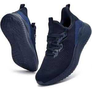 Akk Mens Slip On Wide Walking Shoes Memory Foam Runnning Tennis Shoes Lightweight Breathable Casual Sneakers (Dark Blue, 46)