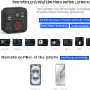 Bluetooth Remote Control Compatible with Insta360 X5/X4/X3/Go 3S/ACE pro 2/ACE Pro/ONE X2/GoPro Hero 8/9/10/11/12 Cameras and Phones - 50M Range Smart Action Accessories