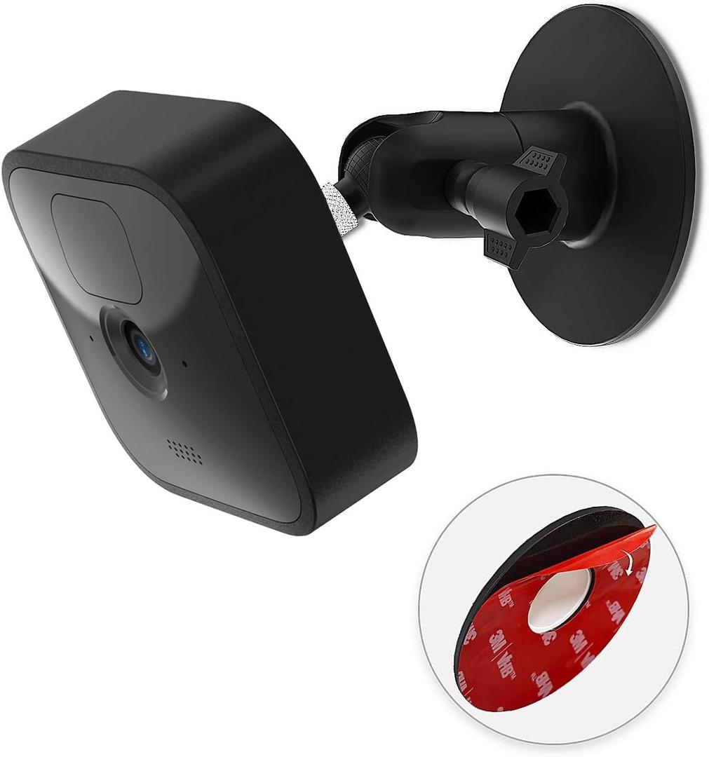 HOLACA Screwless Wall Mount Brackrt for Blink Outdoor 2k+/4/3/XT2/XT/Mini 2k+/Mini 2/Mini Camera, Easy to Install, No Tools Needed, No Drilling, Strong 3M Adhesive Mount kit(Black-1 Pack)
