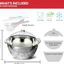 INNOVATIVE LIFE Large Salad Bowl with Ice Chiller Base and Lid, Kitchen Refrigerated Veggie Tray with Two Long Spoons, Party Platters for Food, Clear