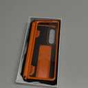 Rugged Case Armor for Samsung-Galaxy-Z-Fold-3 w/ Built-in [Kickstand] [S Pen Holder] [Screen Protector] [Hinge Protection], Heavy Duty Shockproof Protective Cover NOT FIT Z Fold4/2 (Orange)