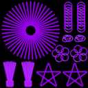 ILHSTY 100 Pcs 8'' Purple Glow Sticks Glow Necklaces In The Dark Party Favor Supplies Bright GlowSticks Bulk with Accessories for Christmas Halloween Easter Carnival Birthday Neon Party (Purple*100)