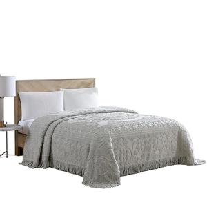 Beatrice Home Fashions Medallion Chenille Bedspread, King, Gray