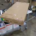 HOMCOM Rolling Kitchen Island Cart with Wheels, Portable Island Table for Kitchen with Stainless Steel Top, Adjustable Shelves, 2 Drawers, Spice, Knife and Towel Rack, White