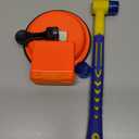 Magicbox Floor Gap Fixer Tool with 5PCS Sticky Pads and Rubber Mallet for Flooring Gap Repair, Compatable with Laminate Flooring, Solid Wood Flooring etc Orange, 180LBS Suction