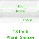 4 Pack Square Plant Saucer 18 Inch, Extra-Deep Large Saucers for Potted Plants, Plastic Plant Trays for Indoors No Holes, Plant Water Catcher Tray, Flower Pot Drip Trays Plant Plate