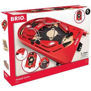 BRIO 34017 Pinball Game - Classic Vintage Arcade Style | Engaging Brain Game for Kids and Adults | Ideal Gift for Ages 6 and Up, Red