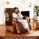 XINEAGE 100% Waterproof Recliner Chair Cover, Non Slip Covers for Recliner Chair with Pocket, Washable Dog Recliner Couch Cover with Elastic Straps (Coffee, 23.6")