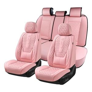 Amazon.com: Coverado Seat Covers Full Set, Pink Car Seat Covers, Waterproof Car Seat Cover with Lumbar Support, Leather Car Seat Cushion Protector, Car Seat Covers Universal Fit Most Cars : Automotive