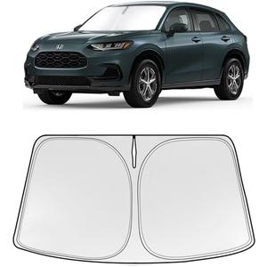 Foldable Sun Shade WODSTA Full Coverage Windshield Sunshade Compatible with Honda HRV 2023-2026 4-Layer Thickened Windows Visor 240T Polyester Windshield Sun Shade