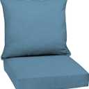 Arden Outdoor Deep Seat Cushion Set, 24 in x 24 in, Weather-Proof, Rain-Proof, Fade Resistant Patio Cushion for Chair, Sofa, and Couch French Blue Texture