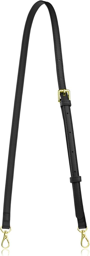 Allzedream Leather Purse Strap Replacement Crossbody Handbag Long Adjustable (Black)