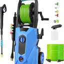 Electric Pressure Washer 5000 PSI 2.8 GPM Power Washers Electric Powered with 33ft Pressure Hose, 4 Nozzle and Foam Cannon, powerwashers for Home, Cars, Fences, Patio, Upgraded Blue