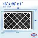 Clorox 16x25x1 Air Filter, MERV 8 with Carbon, Reduces Pet Smells, Cooking Smells and More, Pleated HVAC AC Furnace Filter, 4-Pack (Actual Size 15.75 x 24.75 x 0.75), Made in USA