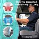 Seat Cushion, Memory Foam Truck Seat Cushion, L-Shaped Ergonomic Design Chair Cushion with Lumbar Support for Back Pressure Relief, for Long Sitting Office Workers and Truck Drivers