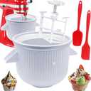 Ice Cream Maker Attachment for KitchenAid 4.5-5Qt Stand Mixer,2 Quart Frozen Yogurt Ice Cream & Sorbet Gelato Maker Bowl Compatible with 4.5 Qt and 5-6Qt Bowl-Lift,Not for Artisan Mini 3.5Qt Mixer