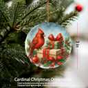 Red Cardinal Christmas Ornaments - 3 Pcs Polystyrene Christmas Tree Decoration, Red Cardinal Christmas Bereavement Gifts for Women Men, Sympathy Gifts for Loss of Loved One