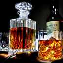 ELIDOMC 5PC Italian Crafted Crystal Whiskey Decanter & Whiskey Glasses Set, Crystal Decanter Set With 4 Whiskey Glasses, Whiskey Decanter Sets for Men.