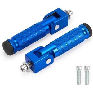 XINGWU M8 Motorcycle Foot Pegs 90 Degree Foldable Bike Pegs CNC Anti-Skid Universal for Super 73 Yamaha Honda Suzuki Aprilia Electric Car Motorbike Scooter Mini Bike Ebike Dirt Bike Go Kart (Blue)