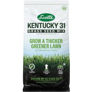 Scotts Kentucky 31 Grass Seed Mix - Premium Lawn Grass Seed, Covers Up to 5,000 sq. ft., 20 lb (EXP 12/31/26)