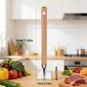 Stainless Steel Meat Chopper With Wooden Handle,Potato Masher Hamburger Smasher Tool,Kitchen Cooking Vegetable,Food Grade 6-Blade,11 Inch