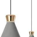 Mini Grey and Gold Pendant Lights Kitchen Island 1 Pack Dimmable Modern LED Pendant Light Small Pendant Lights for Bedroom Kitchen Pendant Lighting Over Sink
